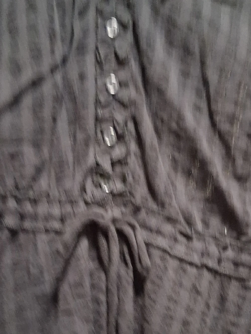 Steve Madden Black Ruffle-Trim Button Peplum Top. Juniors Large - Picture 5 of 5